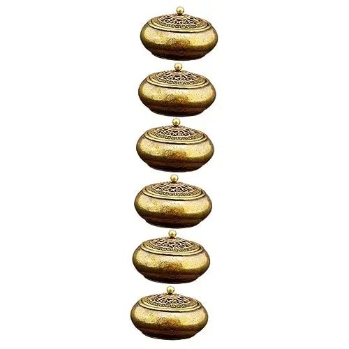 Produktbild: MUCKLILY 3 Sätze Räuchergefäß Bürodeko Office Decoration Room Decoration Fleab Hausdeko Saune Bastelzeug Duftstäbchen Räucherstäbchenhalter Weihrauchbrenner Aus Messing Golden 2 Stück * 3