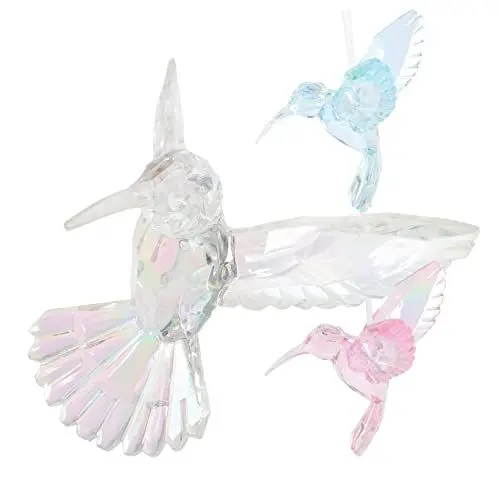 Produktbild: MUCKLILY 3er Set Anhänger Hängende Vogel Dekoration Farbige Hummingbird Ornamente Für Garten Balkon Und Innenräume