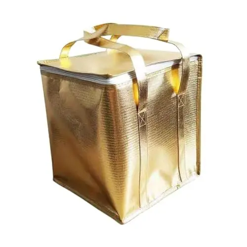 Produktbild: MUCKLILY 4 Stück Lebensmittelbeutel Mitnehmen Lunchbox Tragbar Isolierte Tragetasche Tragbar Bento Tasche Faltbare Tragetasche Faltbare Einkaufstasche Essenstasche Auto