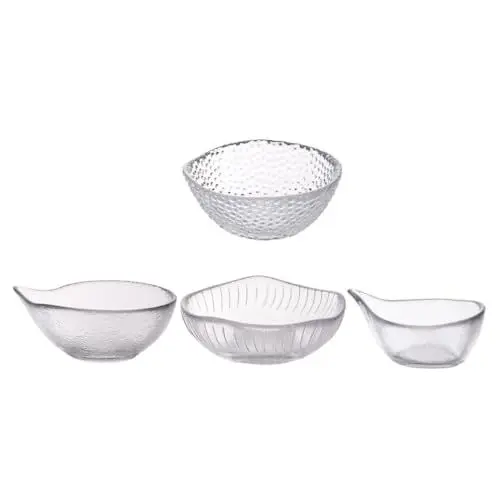 Produktbild: MUCKLILY 4 Stücke Mini Glas Dessert Schalen Aetizer Platten Würze Gerichte Sauce Platten Für Desserts Obst