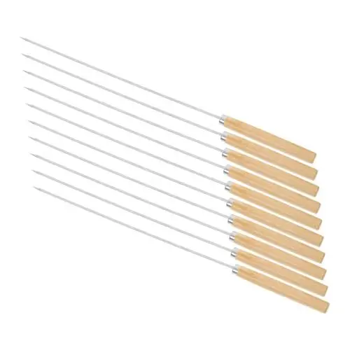 Produktbild: MUCKLILY 50 Stück Grillschild Grillspieße zum Grillen der Stock Fondue-Sticks Edelstahlspieße Spießgrill Schaschlikspieße Smores-Spieße Campingspieße Kabob schweigt Stöcke Rostfreier Stahl