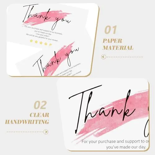 Produktbild: MUCKLILY 30stücke Dankeskarten Aus Hochwertigem Papier Für Kleine Unternehmen Dankeschön-karten Für Boutiquen Geschenkkarten Zur Kundenbindung Für Bestellungen Stilvolle Und Langlebige