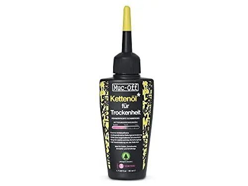 Produktbild: Muc-Off Dry Chain Lube Trocken Kettenöl Fahrrad, 50 ml - Biologisch Abbaubares Schmierfett Kettenfett, Kettenspray Fahrrad, Für alle Arten von Fahrrädern - Formuliert für Trockene Wetterbedingungen