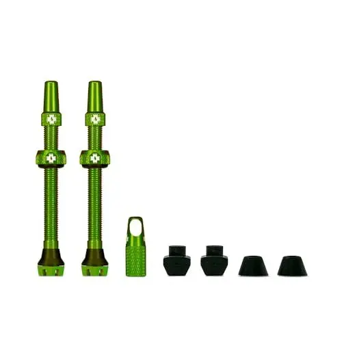 Produktbild: Muc-Off Grüne Presta Tubeless Ventile, 44 mm - Hochwertige Anti-Leck Fahrradventile mit integriertem Werkzeug zum Entfernen des Ventilkerns