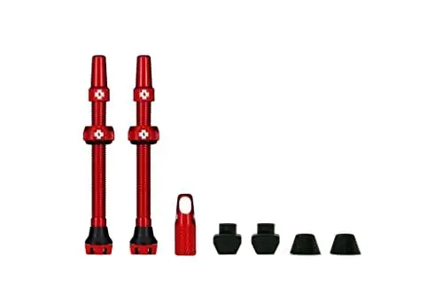 Produktbild: Muc-Off Rote Presta Tubeless Ventile, 44 mm - Hochwertige Anti-Leck Fahrradventile mit integriertem Werkzeug zum Entfernen des Ventilkerns