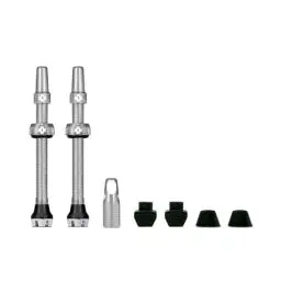 Produktbild: Muc-Off Silberne Presta Tubeless Ventile, 60 mm - Hochwertige Anti-Leck Fahrradventile mit integriertem Werkzeug zum Entfernen des Ventilkerns