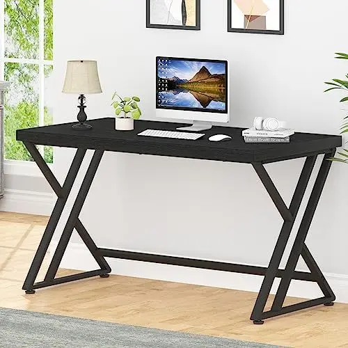 Produktbild: Mudmasa Schreibtische, Computertisch, Latop-Tisch, Industrie Design, Studiertisch, für Studium, Büro, Schlafzimmer, 140 x 60 x 75.5 cm, Schwarz
