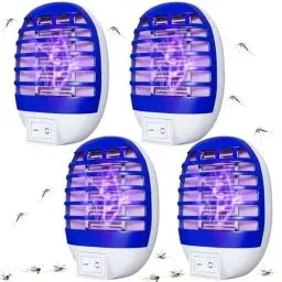 Produktbild: Mückenlampe,4 Stück Elektrischer Insektenvernichter, Mückenschutz Steckdose mit UV-Insektenfalle,Fliegenfalle and Elektrisch Insekten Mückenfalle für Mücken, Fliegen, Motten, für Schlafzimmer,Indoor