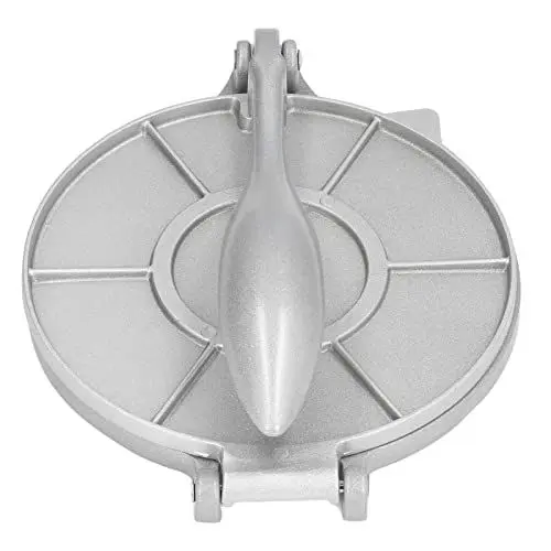 Produktbild: Mühelose 7,7-Zoll-Tortillapresse in Silber – Rostfreie Aluminiumlegierung, Robuste Quesadilla-Maschine für Zuhause und Pasta-Läden.