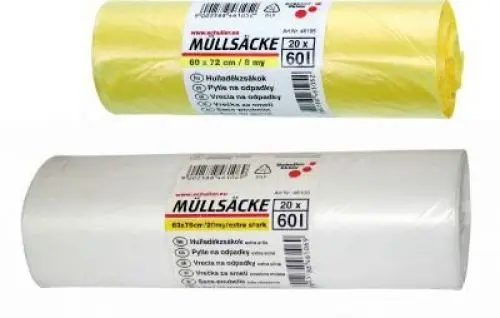 Produktbild: Müllsack, 60 Liter Breite x Länge 63 x 78 cm Dicke ca. 15 my VE=20 St