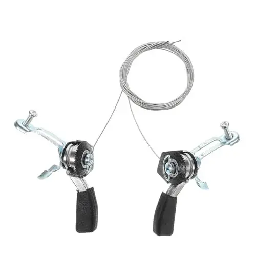 Produktbild: MUELODSIC Fahrradschalthebel Fahrrad Schalthebel Pitbike-Gashebel Mountainbike -Upgrades Fahrraddrehvorrichtung Kuhglockenklemme Fahrradschaltlenker-Kit Gashebel und Gaszug Plastik Schwarz