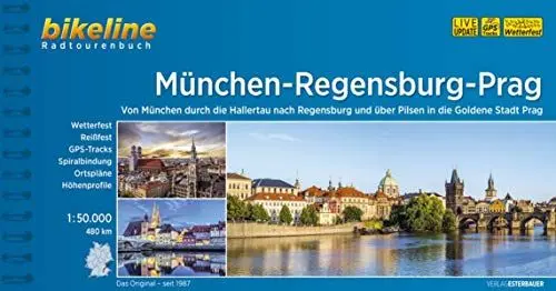 Produktbild: München-Regensburg-Prag: Von München durch die Hallertau nach Regensburg und über Pilsen in die Goldene Stadt Prag. Wetterfest, Reißfest, GPS-Tracks. 480 km (Bikeline Radtourenbücher)