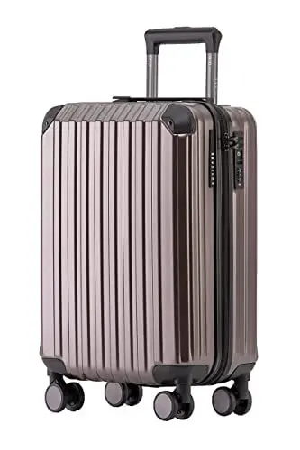 Produktbild: Münicase M816 TSA-Schloss, Dehnungsfuge, Teleskopgriff, Reisekoffer mit 4 Rollen, Hartschale, Kabinentrolley 55cm, Coffee