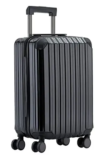 Produktbild: Münicase M816 TSA-Schloss, Dehnungsfuge, Teleskopgriff, Reisekoffer mit 4 Rollen, Hartschale, Kabinentrolley 55cm, Schwarz
