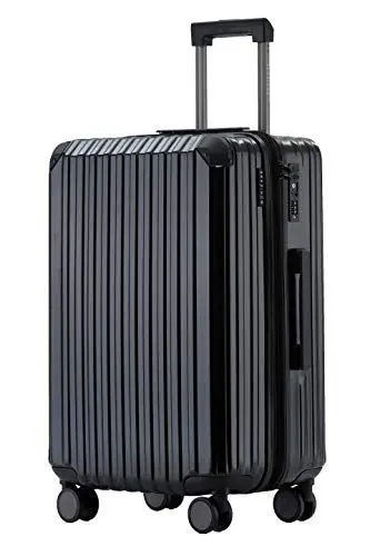 Produktbild: Münicase M816 TSA-Schloss, Dehnungsfuge, Teleskopgriff, Reisekoffer mit 4 Rollen, Hartschale, Mittle 65cm, Schwarz