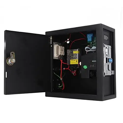 Produktbild: Münzgesteuerter Timer, 2 in 1 Zeitsteuerbox, Elektronisches Gerät, Münzprüfer mit Multi Münzprüfer, Timer Stromversorgungsbox für Waschmaschine, Massagesessel, Fernseher