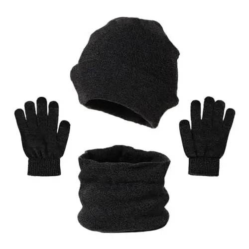 Produktbild: MüTze Schal Handschuhe Frauen Dicke Wärmer Fleece Gefütterte Loop Outdoor Sport Frauen Geschenk Weihnachten Mütze, Schal & Handschuh-Sets für Damen