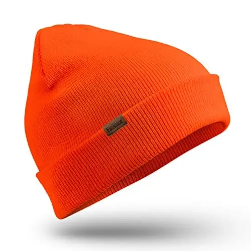 Produktbild: Mütze Damen Herren Winter Kappe Hut Beanie: Wintermütze Isoliert Wolle Strick Mützen Wollmütze Geschenke für Freunde und Familien Orange