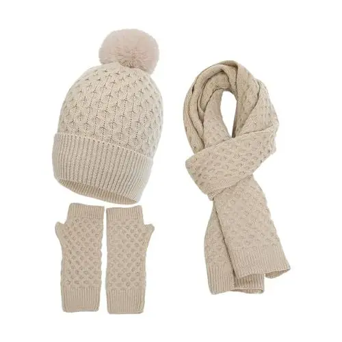 Produktbild: Mütze Schal Handschuhe Winter Set,schal dreieckstuch damen winter,schal warm damen,sweater scarf with sleeves,kaschmir schal,schal frauen,schwarzer schal damen,mütze und schal damen,mütze schal damen