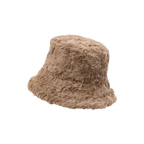 Produktbild: Mütze Und Schal Set Herren Damen-Fuzzy-Eimerhut, einfarbig, Warmer Plüsch, Fischerhut, Lei-Feng-Hut Damen Gehrock Elegant (Coffee, One Size)