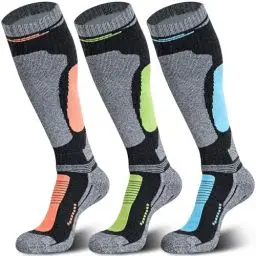 Produktbild: Muezna 2 Paar Merinowolle Skisocken, Herren Damen Knie-Hochleistungs-Thermosocken für Winter, Schnee, Snowboarden, Outdoor-Sport, Jagd Large