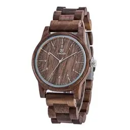 Produktbild: MUJUZE Herren Holzuhr mit Japanischem Uhrwerk –﻿ Holz Uhr Analog Quarz Armbanduhr mit Leuchtzeigern – Holzarmbanduhr für Männer –holzuhren Geschenkidee (MUJUZE07 Walnut)