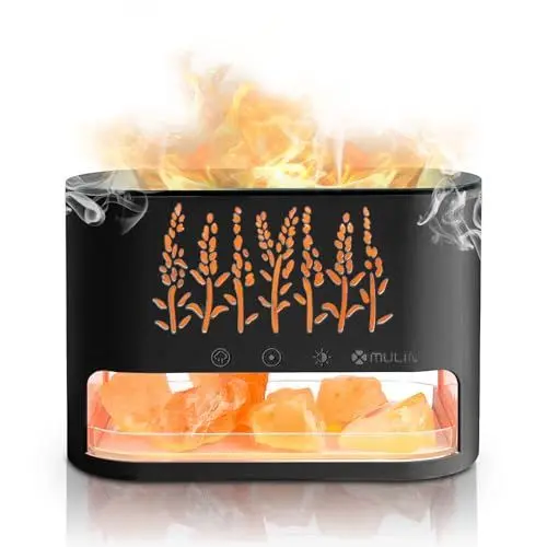 Produktbild: MULIN 2-in-1 Aroma Diffuser & Salt Pakistan Leuchte, Diffuser ätherische öle, Diffusor Kühler Nebel Luftbefeuchter,Automatische Abschaltung bei Wasserlosem Zustand,für Zuhause Büro Oder Yoga.Schwarz