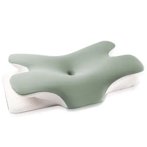 Produktbild: MULISOFT Memory Foam Kissen, bequemes Kopfkissen, stützendes Nackenkissen, ergonomisches Seitenschläferkissen (Grün)