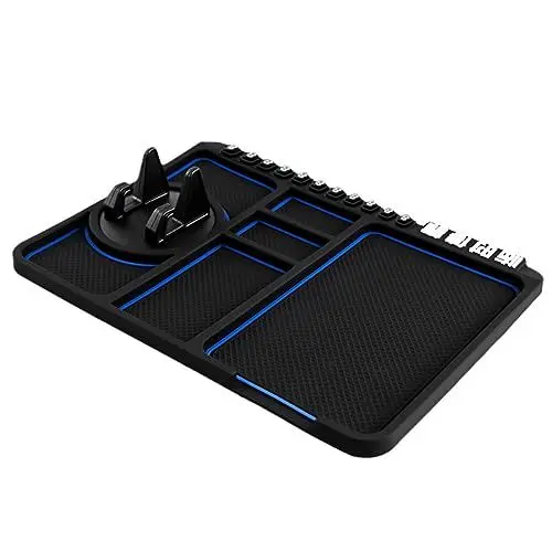 Produktbild: Multifunktionale Armaturenbrettmatte, Handyhalter, Aufbewahrungskissen für das Auto, Silikon-Armaturenbrett-Pad (Blue)