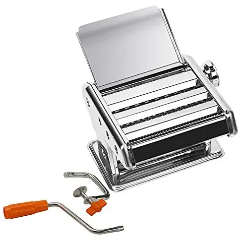 Produktbild: Multifunktionale Nudelmaschine,6-stufige einstellbare Nudeldicke, Edelstahl Manuell Pasta Maker Pasta-Maschine mit griff für Spaghetti, Fettuccini, Lasagne