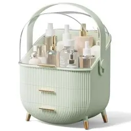 Produktbild: Multifunktionaler Make-up-Koffer, staubdicht, Kosmetik-Aufbewahrungsbox, Kosmetik-Organizer, Hautpflegeprodukte, Schmuck-Organizer, Finishing Box für Schlafzimmer, Badezimmer, Schreibtisch, neue