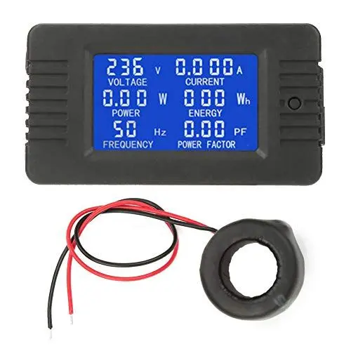 Produktbild: Multifunktions Digita Lzähler, PEACEFAIR LCD Anzeige Digitaler Wechselspannungsstrom Strom Energiezähler-Test mit Geschlossenem Typ CT 100A AC80-260V Verwendet