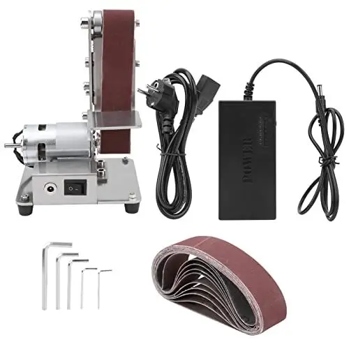 Produktbild: Multifunktionsschleifer, Mini-Elektro-Bandschleifer, DIY-Polierschleifmaschine mit Doppellagern, Einstellbarer Bandspannung, Kompakter Größe, Geräuscharm für Heimwerker – 110–240