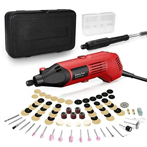 Produktbild: Multifunktionswerkzeug 170W 8000-35000RPM Multitool Set, 6 Variable Geschwindigkeiten, Elektrischer Schleifer zum Schneiden, Schleifen, Polieren, Bohren und Gravieren mit Tragekoffer