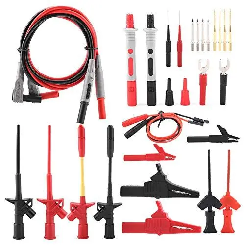Produktbild: Multimeter-Kabel, 28-t. Austauschbare Multifunktions-Multimeter-Prüfkabel-Kits 4 mm Bananenstecker, universell für die meisten Digitalmultimeter geeignet