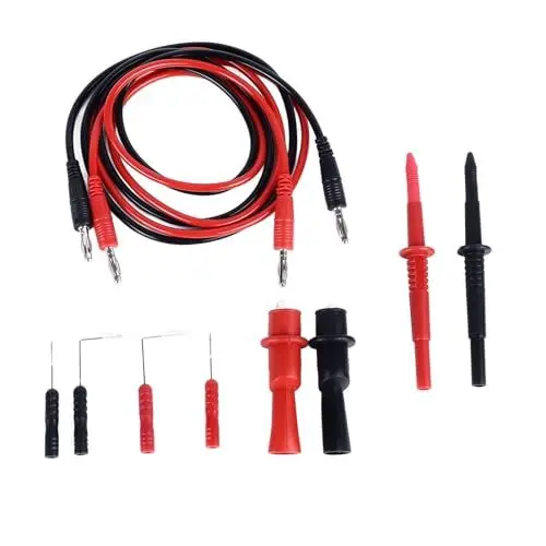 Produktbild: Multimeter-Messleitungen-Kit Universelles schwarzes und rotes elektrisches Prüfspitzenset für Messumgebungen