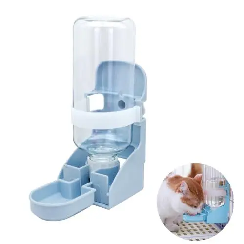 Produktbild: MultiValue Wasserspender für Katzen, Hängende Multifunktions Trinkflasche für Kleintiere 500ml Auslaufsichere Abnehmbare Hundewasserflasche Automatischer Trinkwasserspender für Kaninchen (Blau)