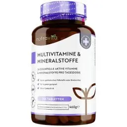 Produktbild: Multivitamin & Mineralstoffe - 365 hochdosierte Tabletten mit Bioaktiv-Formen und Premium-Rohstoffen - Unabhängig Laborgetestet - vegane, Multivitamintabletten mit 26 aktiven Vitamine