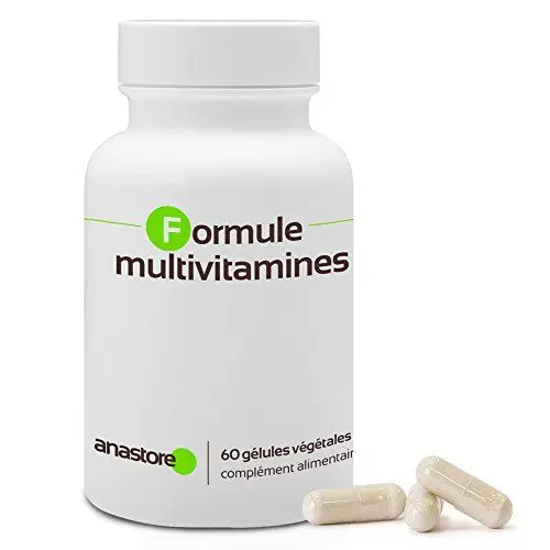 Produktbild: MULTIVITAMIN-FORMEL * 750 mg / 60 Kapseln * Eisen, Magnesium, Zink, Kupfer, Chrom, Mangan, Molybdän, Selen, Jod, Calcium, Phosphor, Vitamine A, B1, B2, B3, B5, B6, B8, B9, B12, C, D3, E