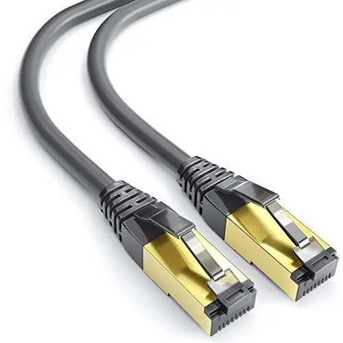 Produktbild: mumbi LAN Kabel 1m CAT 8 Netzwerkkabel geschirmtes F/FTP CAT8 Ethernet Kabel Patchkabel RJ45 1Meter, schwarz