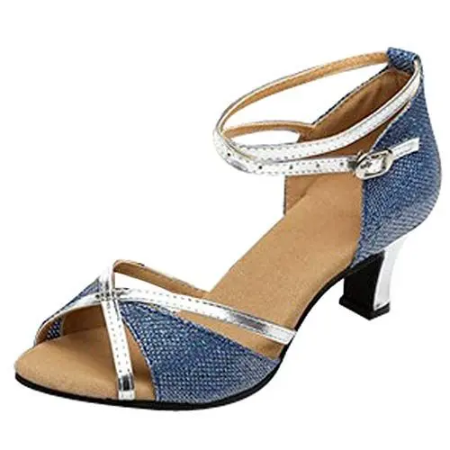 Produktbild: Mumuj Damen Schuhe Elegant Und Bequem Hohe Schuhe Damen Dance Schuhe Damen Mittlere Absätze Sommer Sandalen Damen Elegant Sommer Damen Schuhe (Blue, 36)