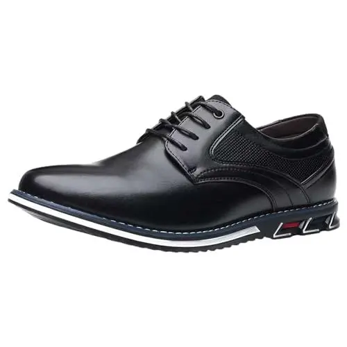Produktbild: Mumuj Herren Anzug S3 Sicherheitsschuhe, Klassische, formelle, Moderne Business- und Freizeitschuhe mit Schnürung, Bequeme formelle Herrenschuhe (Schwarz, 41 EU)