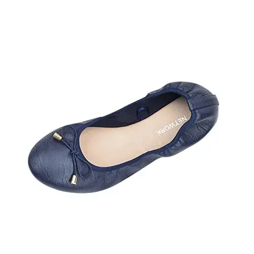 Produktbild: Mumuj Keilsandaletten Damen Damen Schuhe Mit Absatz Schuhe Damen Arbeitsschuhe Lazy Pointed Schuhe Flat Singles Causal Ladies Damen Pumps Schwarze Elegante Schuhe Schwarze Damen Schuhe (Navy, 41)