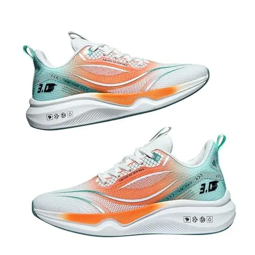 Produktbild: Mumuj Men's High Sportliche Männer wasserdichte Herren Frühling und Mesh Ultraleicht Orthopädische Atmungsaktiv Absorbierende Weiche Sohle Leichte Laufschuhe Männer Warme Mokassins Damen (White, 39)