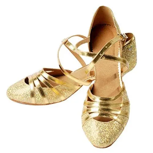Produktbild: Mumuj Plateau Sandalen Damen Heels Schuhe Latino Schuhe Ballsaal Frauen Tanz Abschlussball Frauen High Heels Sommer Schuhe Für Damen Sommer Schuhe Damen (Gold, 36)