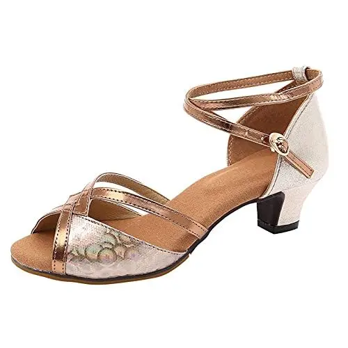 Produktbild: Mumuj Sandalen Elegant Elegante Schuhe Damen Mit Absatz High ​ Sandalen Silber Damen Flach Sandalen Mit Plateau (Rose Gold, 40)