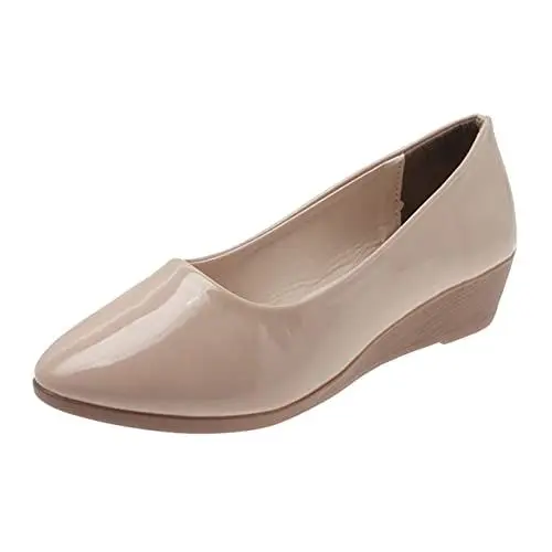 Produktbild: Mumuj Stiefeletten Damen Schwarz Sneaker Beige Damen Weiche Zehe Flache Schuhe Sommerschuhe Soled Spring and Wedge Fashion Damen Damen High Heels Retro Sneaker Damen Reißv Lateinische (Khaki, 39)