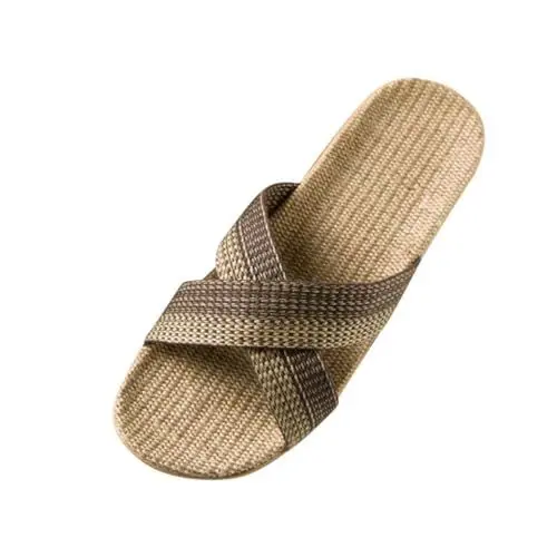 Produktbild: Herren Schuhe Sportschuhe Herren Freizeit Schuhe Indoor Daily Home Paar Leinen Herren Hausschuhe Kreuz Hausschuhe Hausschuhe Herren Pantoffel Walking Schuhe Herren Atmungsaktive Schuhe (Coffee, 44-45)