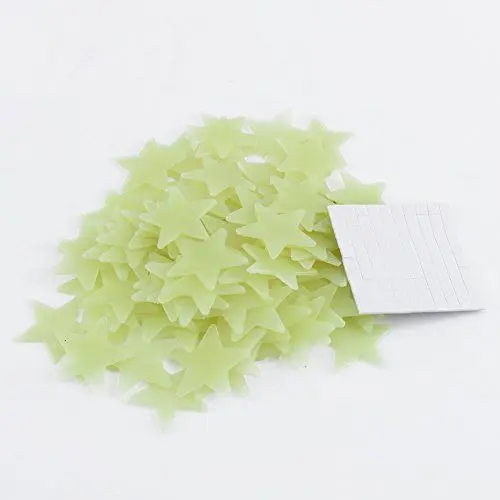 Produktbild: Mumusuki 100 Stück 3D-Wandaufkleber, Im Dunkeln Leuchtende Sterne, Leuchtende Sterne für die Decke, Sterne, Wandtattoos für Kinder, Mädchen, Jungen, Zimmer, Schlafzimmer,