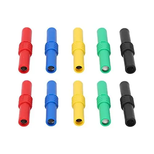 Produktbild: Isolierte Bananenstecker-Kupplung, 4-mm-Buchse auf Buchse, Bananenbuchse, Klinkenstecker, Bananenstecker, Lötzinn für Multimeter-Messleitungen, Sonden, Adapter (5 Farben)